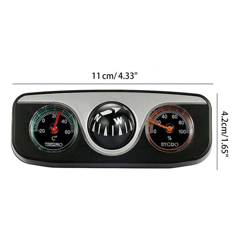 Многофункциональный автомобильный компас 3-в-1, высокая точность, с термометром, клейкий навигационный шар из АБС-пластика для судов, автомобильные инструменты