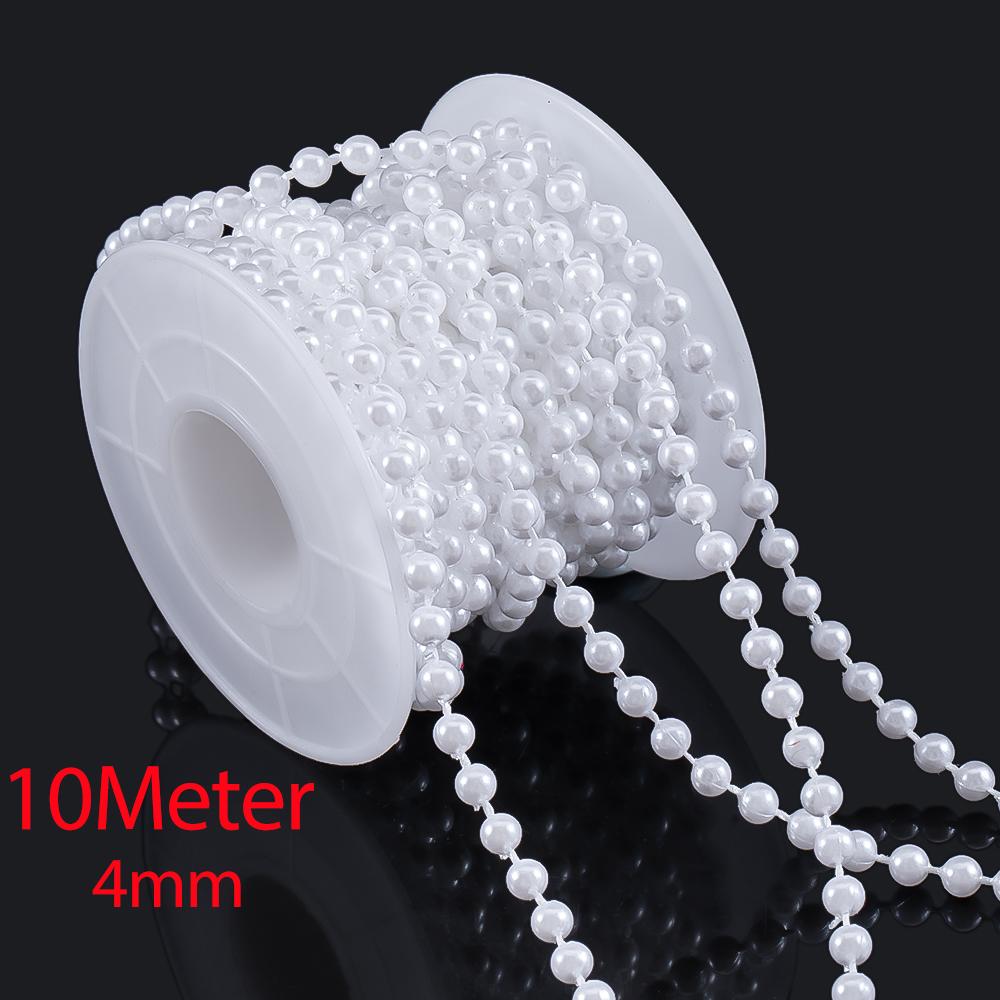10M 2M ABS Imitation Pearl Star Bead Chain Line Cord Plastic Thread Trim DIY Wedding Party Decor Jewelry Findings Craft Material