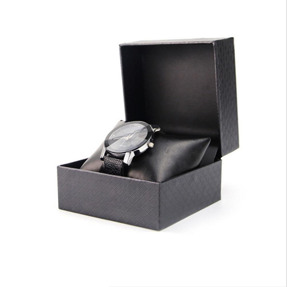Protective Wristwatch Display Case PU Leather Travel Jewelry Organizer for Men Gift