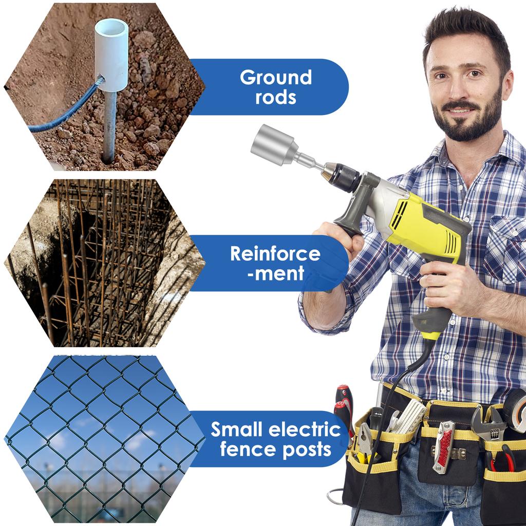 SDS-Plus Ground Rod Driver 30/45/65 мм Сверло-шуруповерт Сверхпрочный инструмент с Т-образным штифтом Из кованой стали Прочный молоток