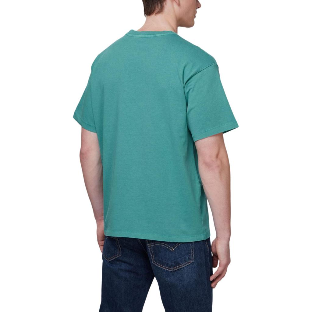 Levis Logo Print Loose Fit Crew Neck Short Sleeve T-Shirt Men Tops Green 87373-0010