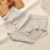 5pcs Cotton Crotch Seamless Briefs Solid Color Women's Underpants Breathable Mid Waist Panties  Lady