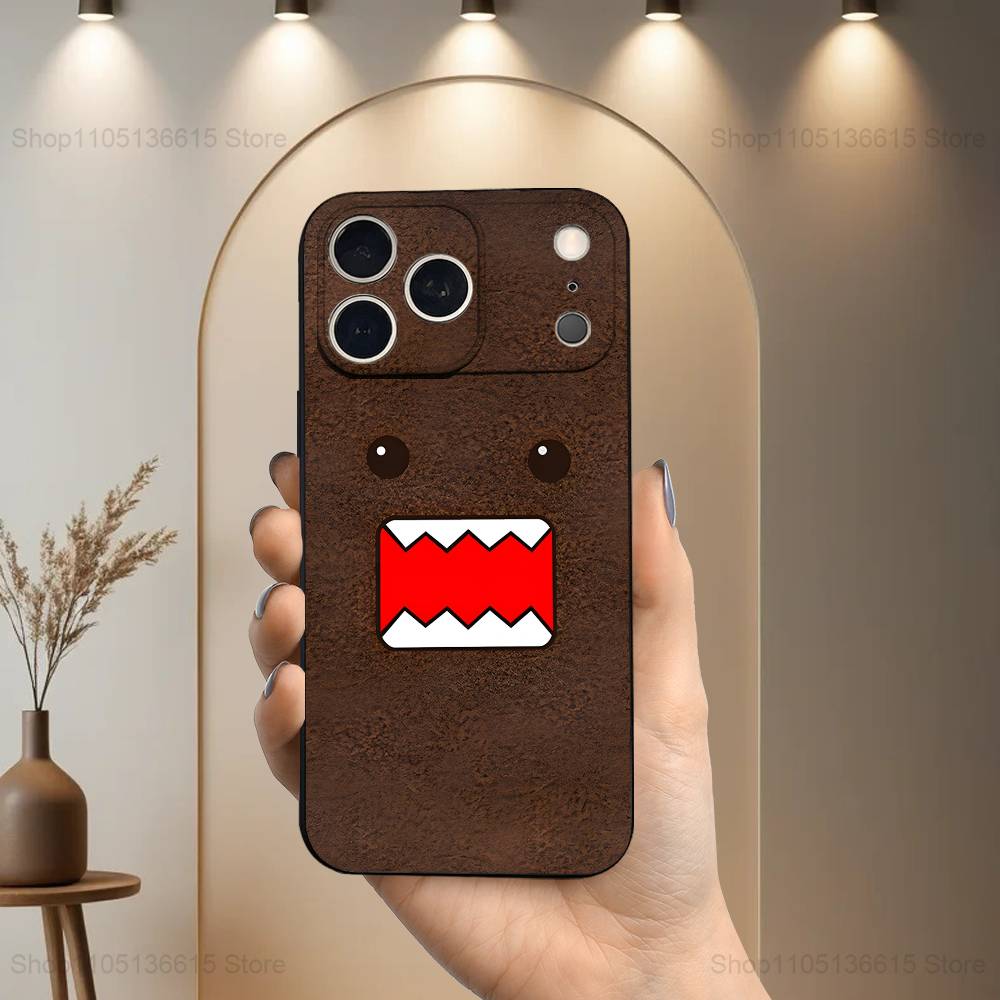 Милый чехол-арт D-DOMO-KUN для iPhone 17,16,15,14,13,12,11 Air,Plus,Pro Max,XS,X,XR,SE,Mini,8,7,Мягкий силиконовый черный чехол