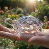 Прозрачный хрустальный орнамент в виде черепахи Мини-статуэтка черепахи Счастливый орнамент Подходит для украшения дома, офисного стола Домашние аксессуары