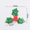 30 шт блестящие зеленые листья падуба и 3D красные ягоды аппликации нашивки для рождественского декора, украшения стола, аксессуары для наклеек