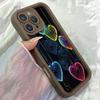 JT185 Красочные неоновые сердечки любви для iPhone 17 16 15 14 Pro Max Samsung S26 S25 Ultra A17 A16 A07 A56 A25Xiaomi 15T Redmi 15c 14C Note 13 Мягкий чехол из ТПУ