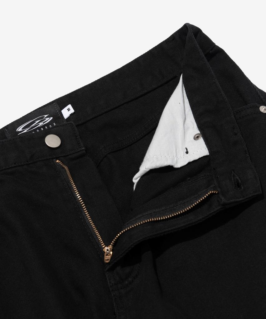 CARGOBROS Винтажные Широкие Изогнутые Джинсовые Брюки из Хлопка (черный)