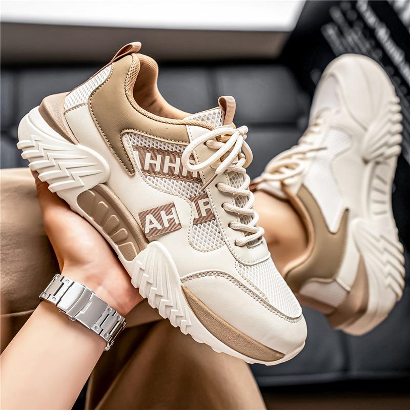 New ModelLarge Size Men'S Shoes Spring Fashion Versatile Forrest Gump Casual Sports Shoes Mesh Breathable White Shoes Dad