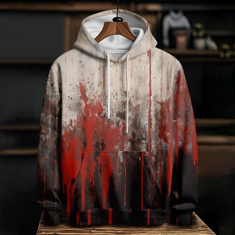 Spring And Autumn Fashion Men's Hoodie Bloody Wound 3D Print Hoodies Street Casual Boy Sweatshirt Men's Oversized Top Clothing