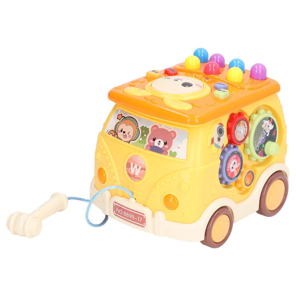 Bus Beat A Mole Toy Educational Sound Light Interactive Musical Learning Activity Cube Bus Toy for