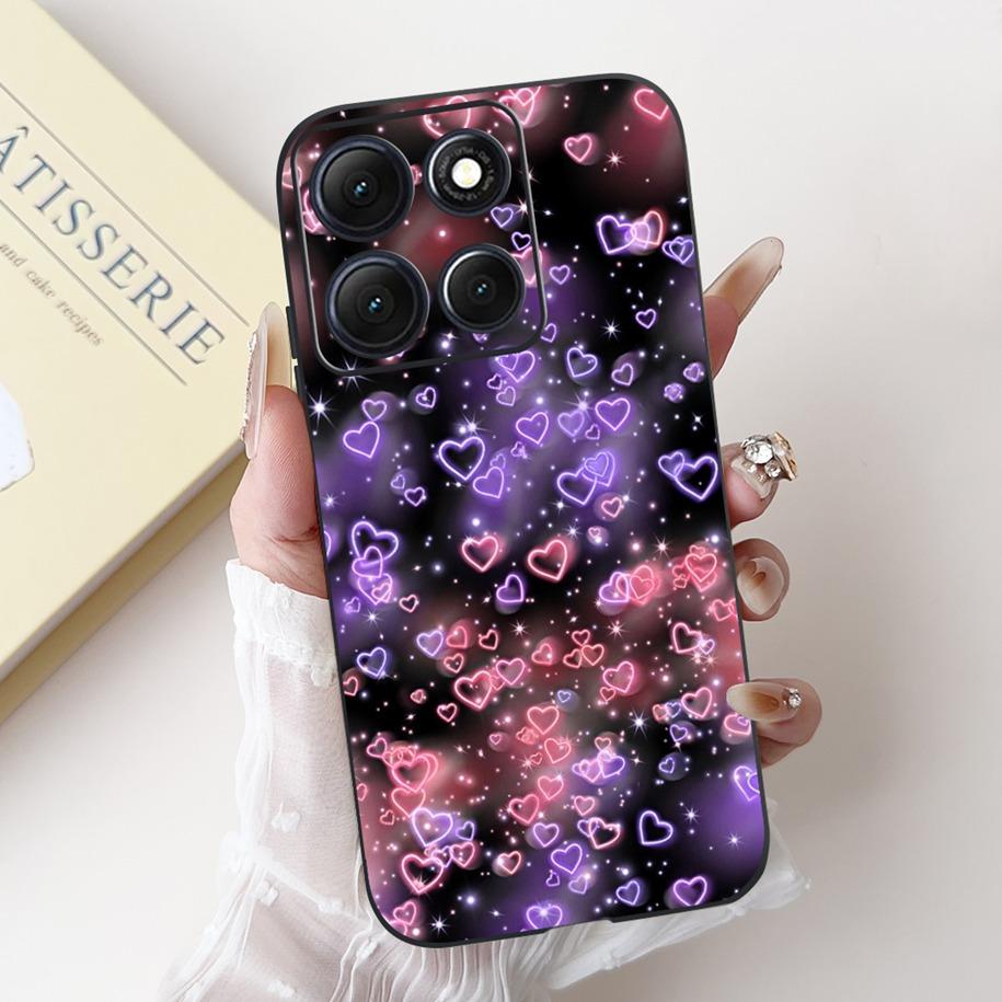 For Motorola Moto G86 Power Case Popular Flower Space Soft Black Silicone TPU Funda For Moto G86 Power 2025 Bumper G86Power Case