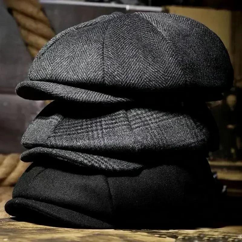 Классическая шляпа для мужчин Кепки Винтажная Ретро Твидовая Берет Peaky Blinders Кепка с козырьком Уличные шляпы для женщин мужчин