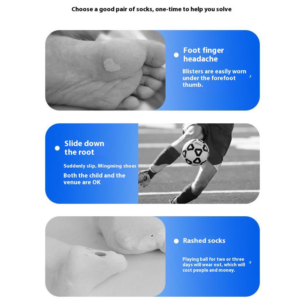 PORFIN 1 Pair M Size 34 - 38 Professional Football Socks Breathable High Tube Thickened Training Socks