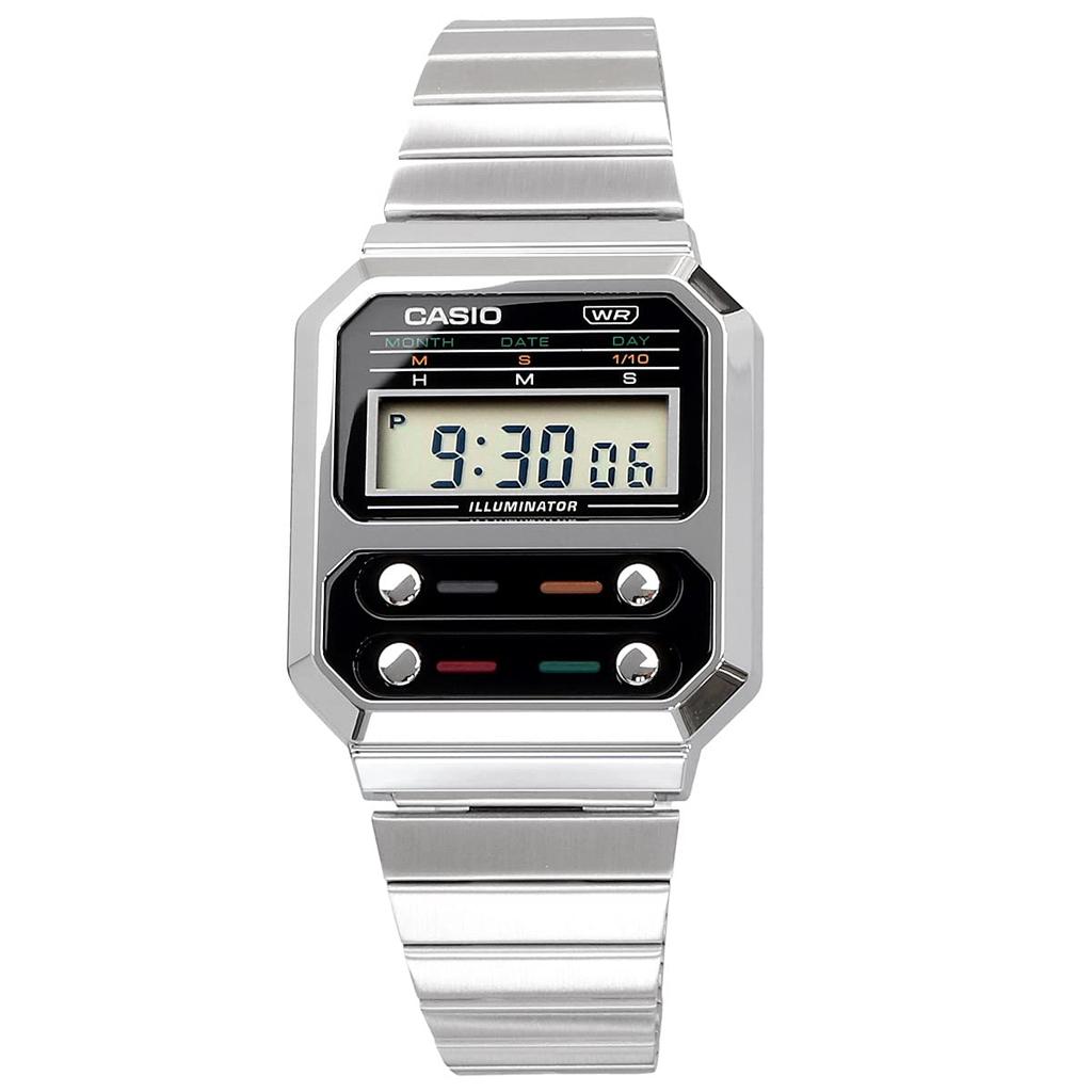Casio CASIO Digital Men's Watch A100WE-1A Silver Retro Design International Model [Imported]
