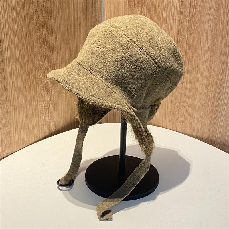 Двусторонняя шапка-ушанка для мужчин и женщин  Защита от холода осенью и зимой  Защита ушей Завязывающаяся шапка  Шерстяная шапка-ушанка