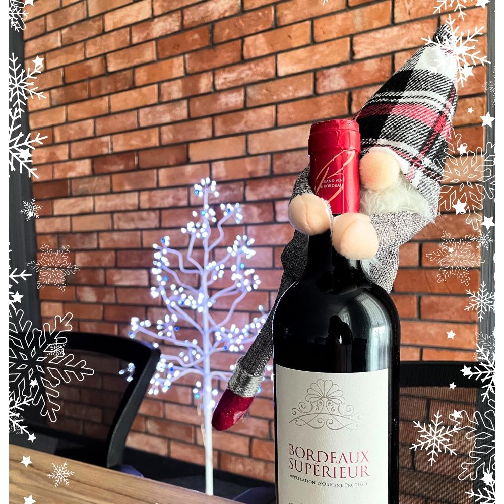 Bottle case decoration Christmas gnome gift idea Santa Claus dwarf