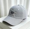 High-quality heart-letter embroidered striped baseball cap, fashionable unisex versatile outdoor sunshade hat