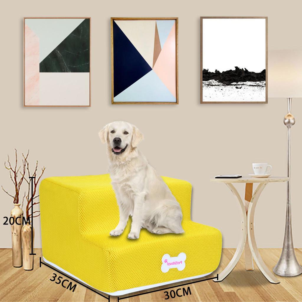 Новая дышащая сетка, складная лестница для домашних животных, съемная кровать для домашних животных, пандус для кошек и собак, 2 ступени