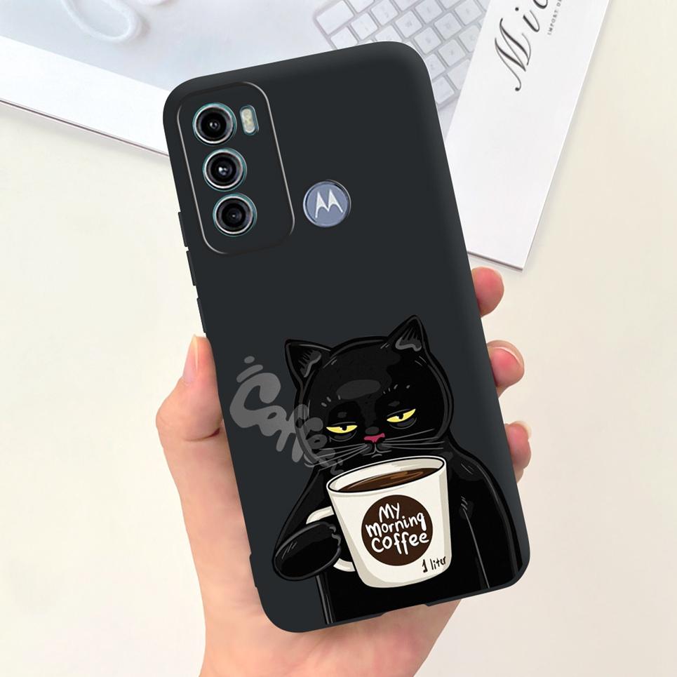 For Cover Motorola Moto G60 5G G50 5G 4G Back Shell Goth Black Night Stylish Cartoon Pattern Funda Case Motorola G50 G60 5G Soft