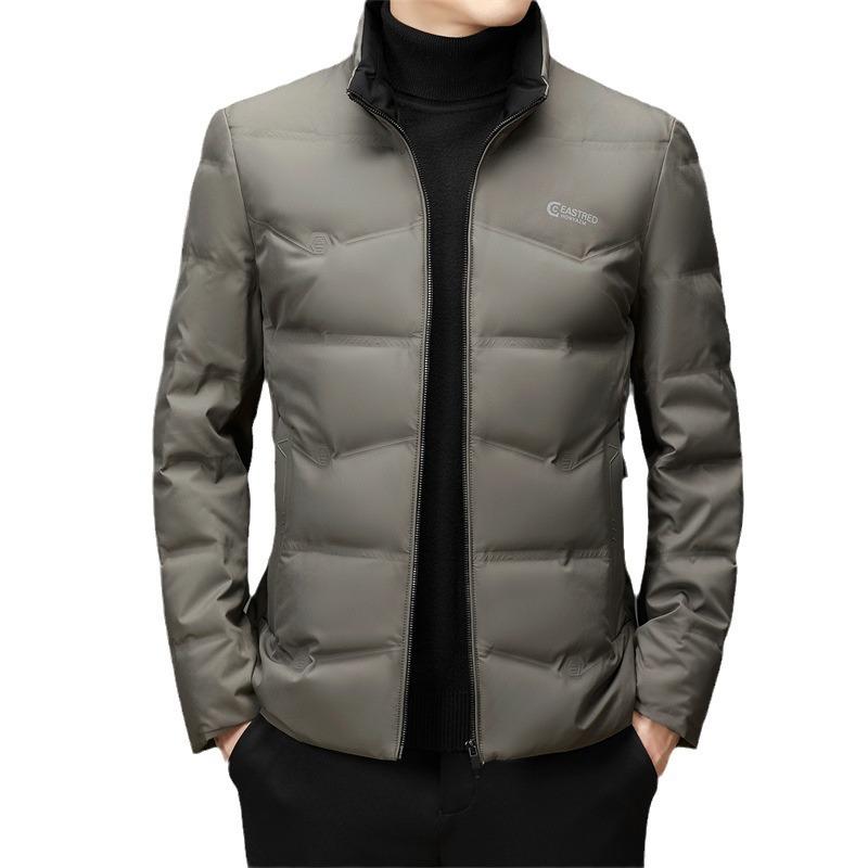 Пуховик мужской для молодежи и среднего возраста с воротником-стойкой, корейская версия, облегающий, повседневный, антибактериальный, теплый, куртка