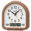 Alarm Clock Table Clock Temperature Humidity Alarm Analog Brown Wood Grain 112 X 108 X 55 Mm KR523B