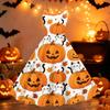 Women Halloween Print Off Shoulder Dress Punk Vintage Style Sleeveless Spaghetti Strap Midi Dress with Flared Skirt for Party