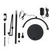 16in Two In One Half Moon Shaped Black LED Beauty Makeup Adjustable Height 110‑240V US Plug