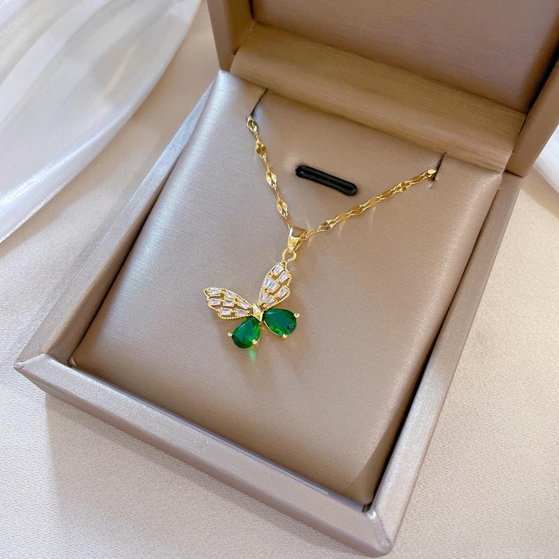 Ожерелье с подвеской в ​​виде бабочки для женщин, новинка 2023 года, ожерелье-цепочка из нержавеющей стали, модные вечерние украшения