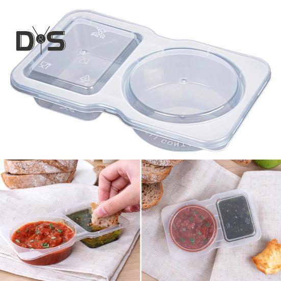 5/15/25/35 шт. Двойной контейнер для приправ с крышкой, портативный многоразовый пищевой соус, сервировочная коробка, кухонные принадлежности
