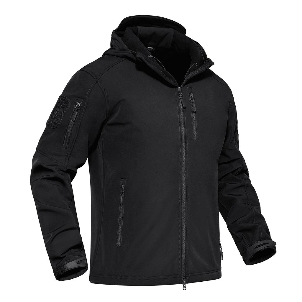 Soft Shell Cold Winter Bike Water Mountain Work Mountain Outdoor Black 3XL [KEFITEVD] Men's Jacket, Protection, Outerwear, Windproof, Military,