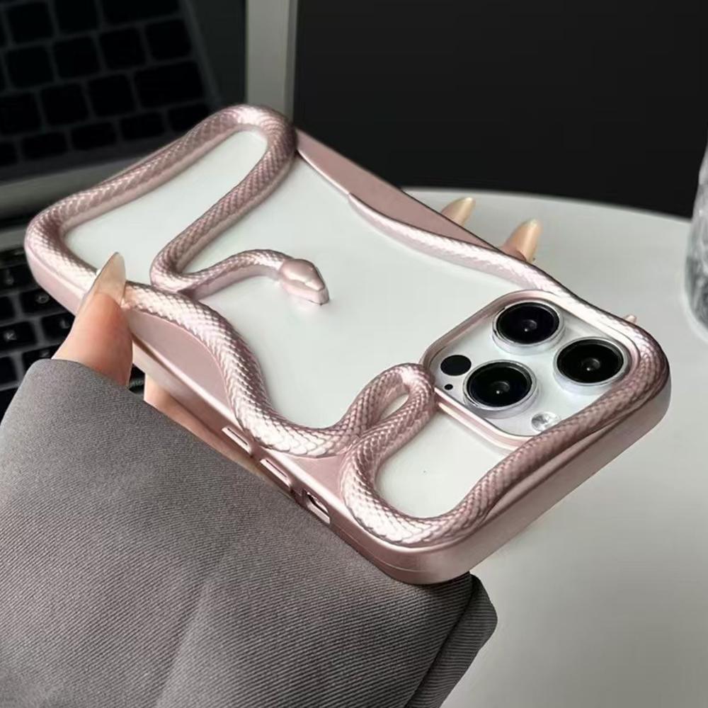 Бампер для iPhone 15 Pro Max 3D Змея Полый ТПУ Чехол для телефона