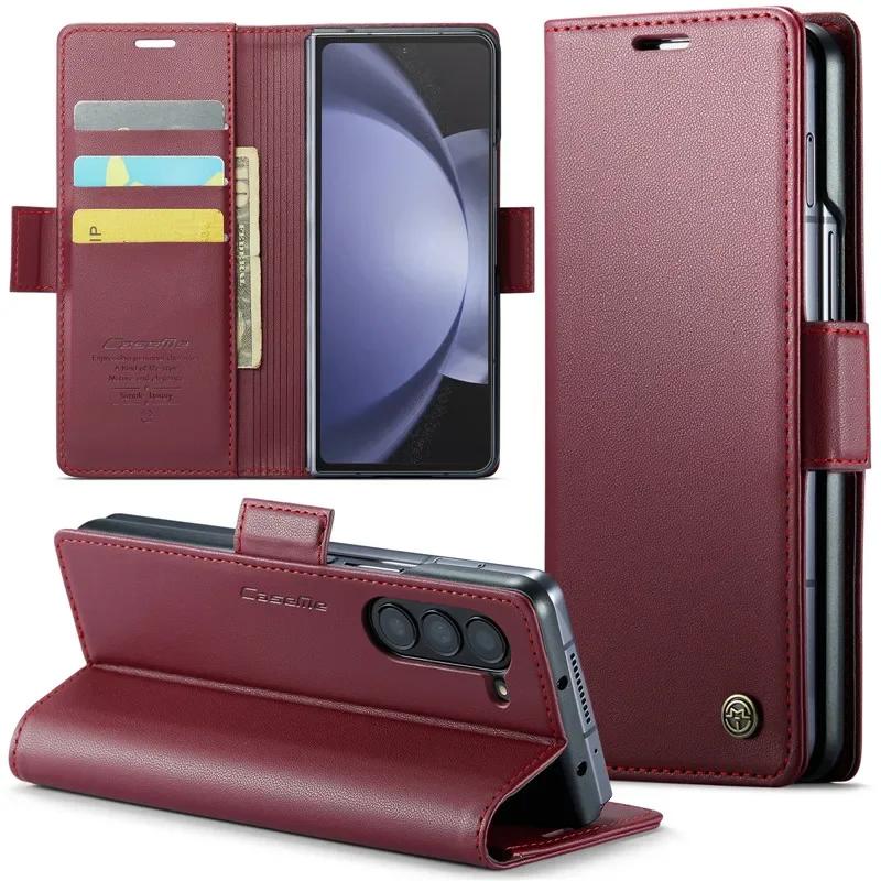 Роскошный магнитный кожаный чехол-кошелек для Samsung Galaxy Z Fold 7 6 5 Ударопрочный карман-держатель для карт для Galaxy Z Fold6