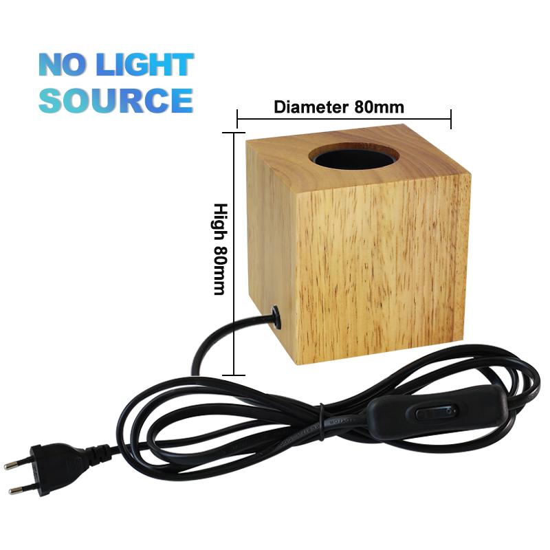 Modern Wood Table Lamp Retro E27 Desktop Decorative Light Indoor Art Lamp Living Room Bedroom Decoration Wood Light Base EU Plug