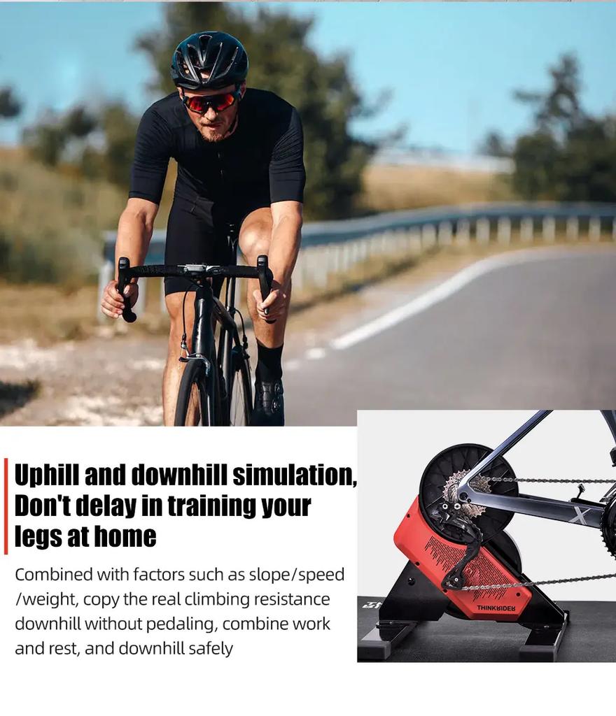 New ThinkRider X2 Smart Bike Trainer MTB Road Bicycle Home Trainer Built-in Power Meter Power Meter Compatible