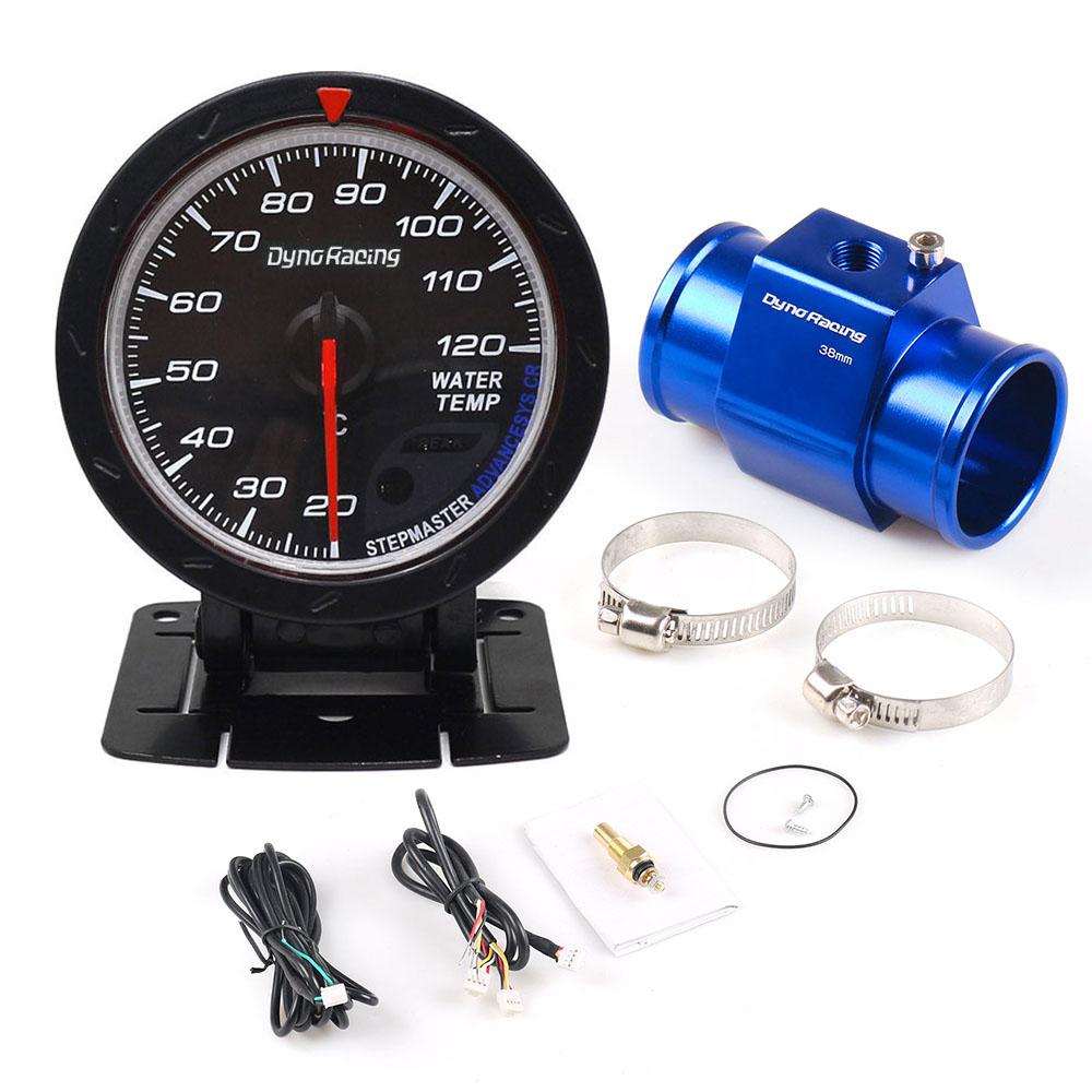 Dynoracing 60mm Water Temperature Gauge 20-120 Celsius With 1/8NPT Water Temperature Seal Pipe Sensor Adapter