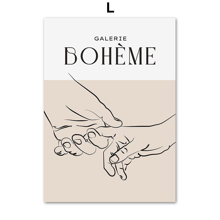 Цветок, лист, девушка, ручная геометрия, абстрактные черные, бежевые постеры и принты, настенная живопись на холсте, картины для декора гостиной