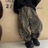 Autumn New Boys Loose American Retro Wide Leg Casual Trousers Street Leopard Print Fashion Children's Wear Trousers