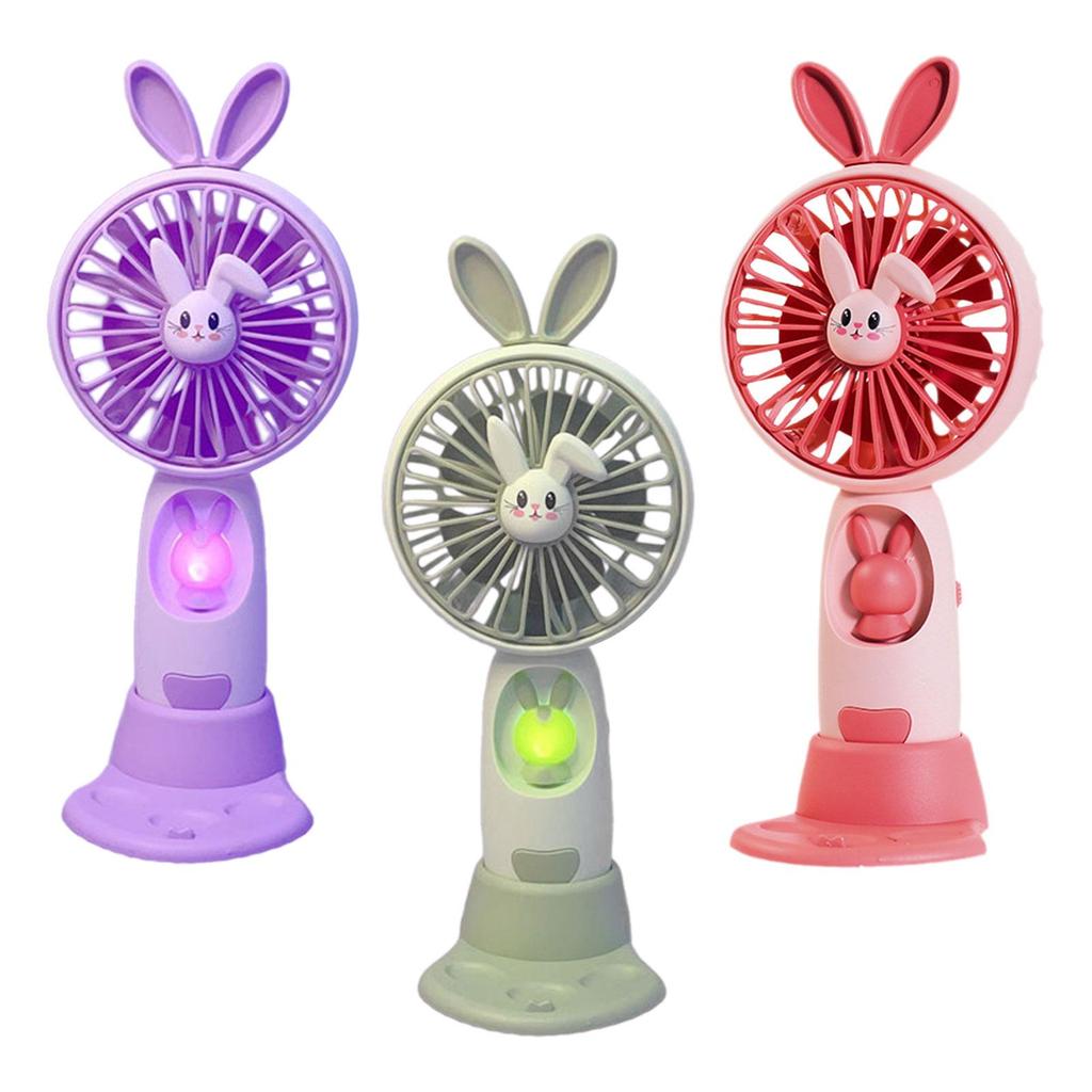 Mini Portable Fan Lightweight USB Rechargeable Cooling Fan Cute Bunny Handheld Fan for Indoor Outdoor Travel Home Party Office