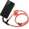 Crossbody Case for Samsung Galaxy S21 Scratch-Resistant Black with Orange Strap