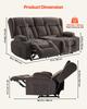 Loveseat Recliner Sofa, Power Reclining Couch with Heating & Massage, Suede Electric Recliner Sofa with Center Console, USB Ports, Cup Holders & Side
