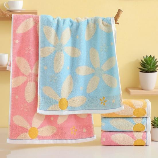 Floral Bath Towel Cotton Soft Absorbent Hand Towel Fast Drying Washcloth Bathroom Towel for Face Spa Kitchen Gym Hotel