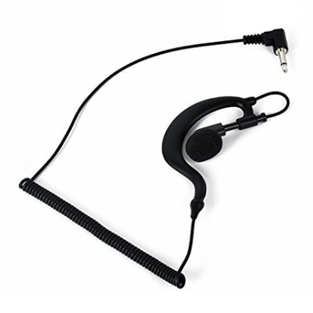 3.5mm Ear Hook Headset for Walkie Talkie Single Ear Radio Earpiece Single Earphone with Coiled Cable