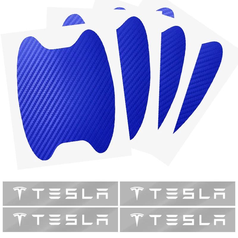 bfxhr7 8Pcs Car Door Bowl Handle Protector Stickers Anti-scratch Film for Tesla Juguete Coil 4 Model 3 2022 Y X S Cc3 Car Accessories