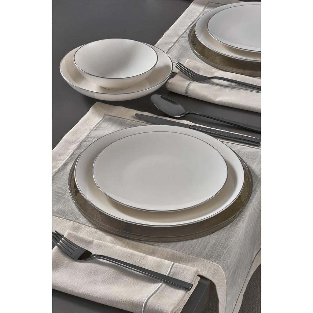 Фарфоровый столовый сервиз Aren, 16 предметов с серебряной сеткой
