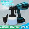 1000ml Electric Cordless Spray Gun Household Convenience Spray Paint With Li-ion Battery Regulation High Power Sprayer Tool 850W