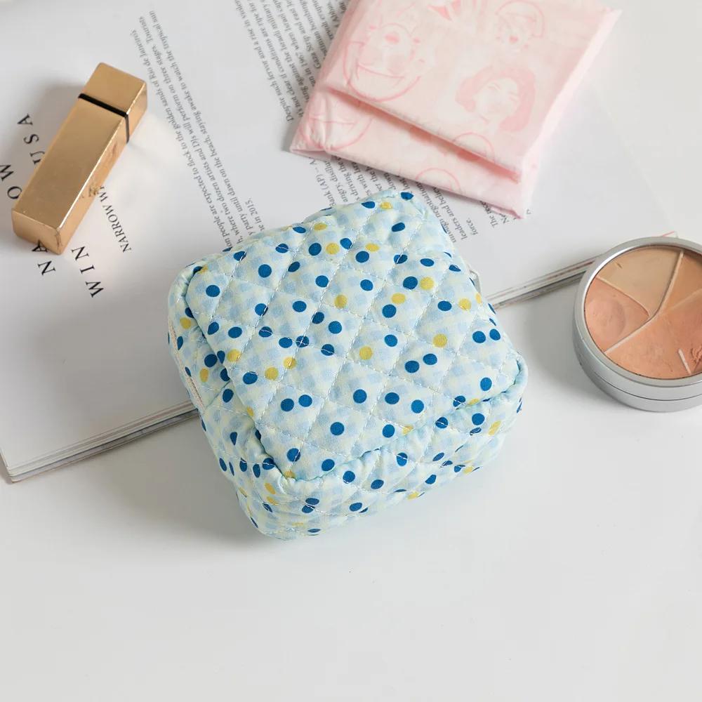 Floral Sanitary Napkin Storage Bag Girls' Sanitary Napkins Bags Women Cosmetic Bag Coin Purse Card Bag Travel Cosmetic Organizer