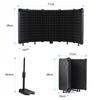 Foldable Microphone Isolation Shield 5-Panel Mic Sound Absorbing Foam Reflector with 3/8 Inch & 5/8