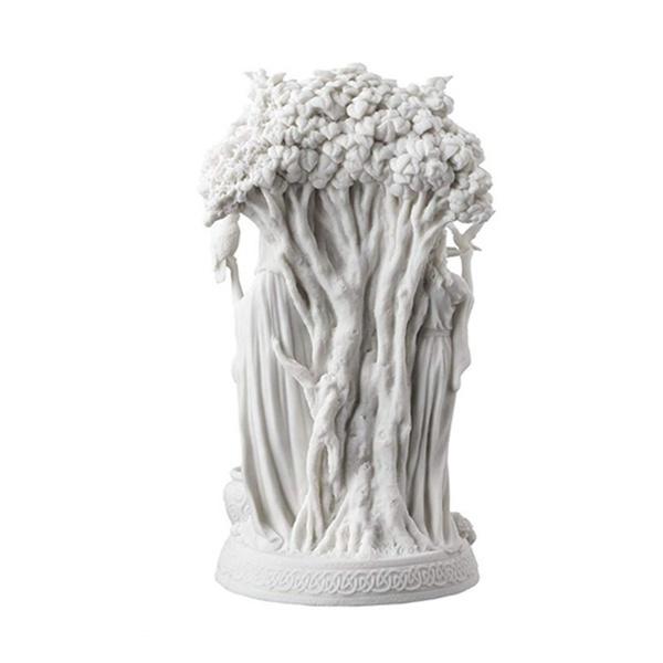 The Triple Goddess Sculpture Celtic Sacred Moon Triple Goddess Mother Maiden Crone Under Tree of Life Statue Hecate Brigid Decor Garden SculptureA