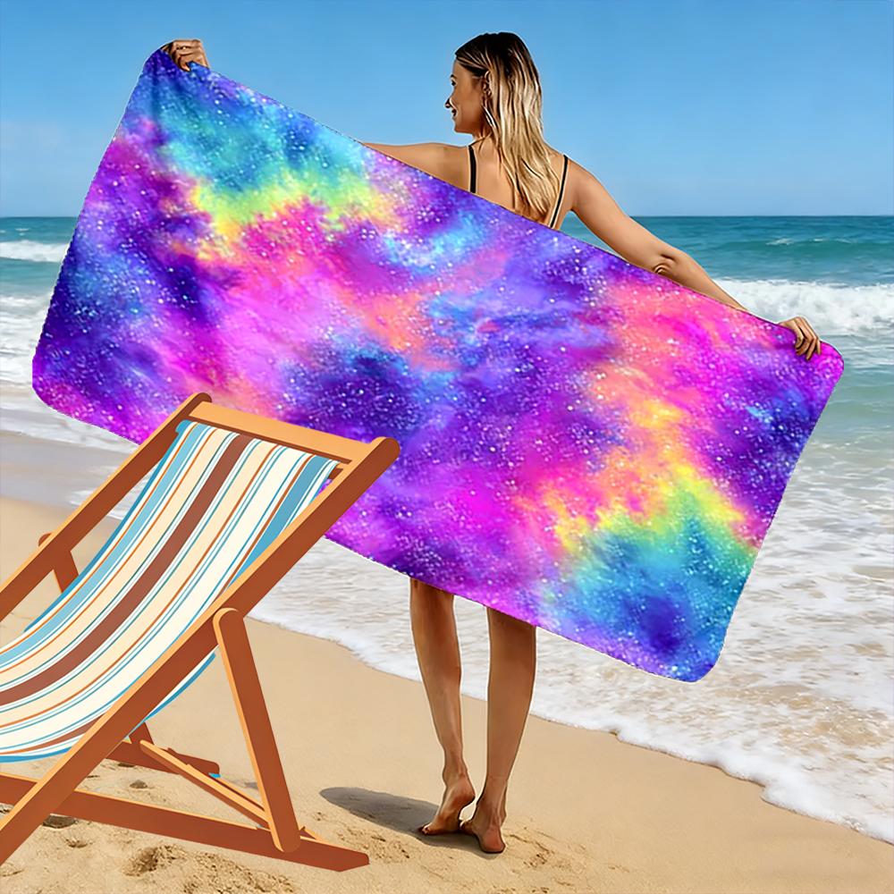 Colorful Galaxy Nebula Design Beach Towel quick-drying for travel outdoor sports jogging beach and swimming