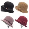Шерстяная панама женская осенне-зимняя шляпа с бантом корейская версия универсальная японская шляпа-купол британская ретро-шляпа-цилиндр прилив